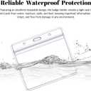 10 Pack Vertical Id Card Holder with Black Lanyard - Waterproof Resealable Zip Name Tag Badge Holders for Id Cards and Tags