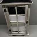 Set of 2 Large Decorative Wooden Metal Lanterns, Farmhouse Rustic Floor Candle Lanterns, Indoor/Outdoor Hanging Lanterns for Home Decor (No Glass) (Graywash)