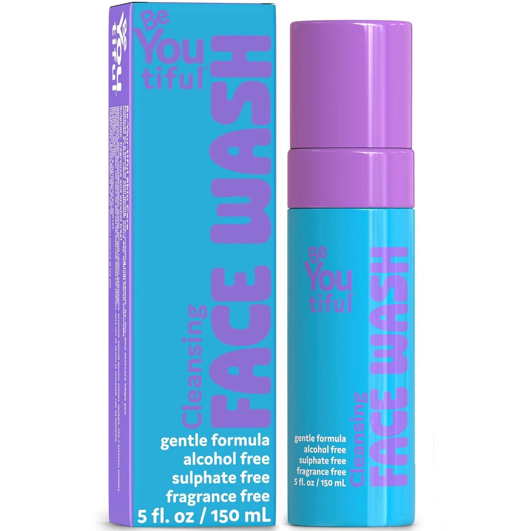 BeYOUtiful Cleansing Face Wash, Preppy Skin Care for Teens, Tweens, and Kids, Gentle and Safe Acne Face Wash, Kids Facial Cleanser for Girls and Boys, Ages 8-17, 5 fl oz.