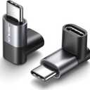 JSAUX 90 Degree USB C to USB C Adapter 2-Pack, 100W 40Gbps Data Transfer Right Angle Type-C Adapter for Steam Deck, Switch 2, ROG Ally, iPhone Air, iPhone 15/16/17 Series and More USBC Devices - Grey