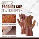 Teenyyou 2 Pairs Sewer Snake Gloves Non Slip and Reusable PVC Sewer Abrasion Resistant Drain Cleaning Waterproof Safety Plumbing Snake Gloves for Men Women Plumber Tools (Brown, Regular)