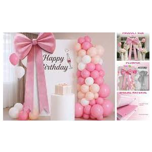Mixifox Pink Big Bows Decorations, 40 inchs for Party Decorations Wedding Coquette Wall Decor Baby Shower Christmas Tree Bows