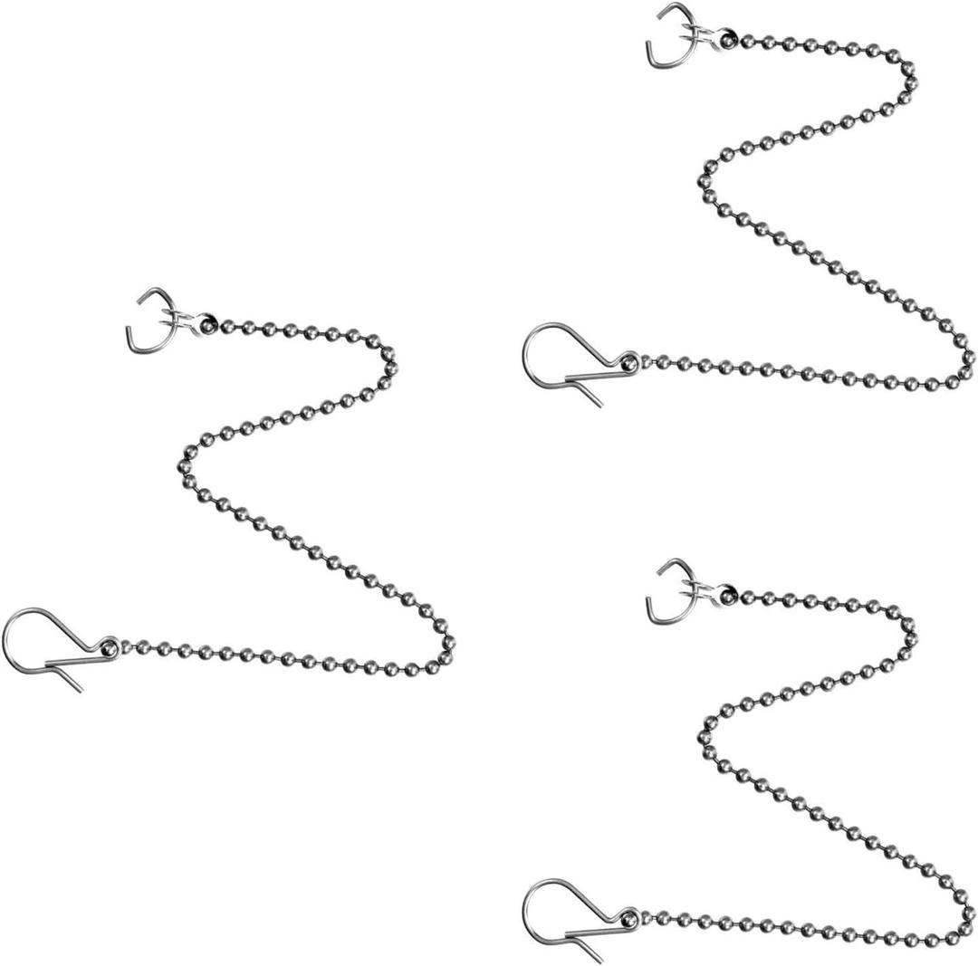 3 Pack Toilet Flapper Chain, Universal Flapper Replacement Kit, Adjustable Length, Stainless steel, 12-Inch Chain,Hook,Ring