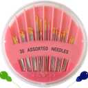 30 Pack Premium Hand Sewing Needles, Assorted Sizes, Large Eye Stitching Needles for Sewing, Repair & Embroidery