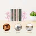 Metal Rose Flower Bookends  Novelty Book Ends with Rose Design, Floral Shelf Decor Decorative Bookends for Shelves Ideal Gift for Book Lovers (Pink)