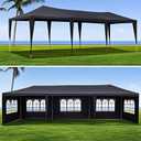 KEIKI 10x30ft Party Tent, Outdoor Canopy Tent Carport with 8 Removable Sidewalls, Wedding Event Shelter BBQ Wedding Tents for Parties, Carport, Camping, Garden, Patio, Black | with 8 Removable Sidewalls, Wedding Event Shelter BBQ Wedding Tents for Parties, Carport, Camping, Garden, Patio, Black
