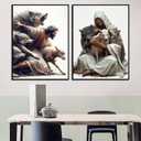 3 x HEIWPMGY Jesus Canvas Painting Jesus Saves The Lost Lambs Wall Art Christian Inspirational Savior God Gift Christian Poster Painting Prints Modern Home Decoration (12x16x2 Unframed)