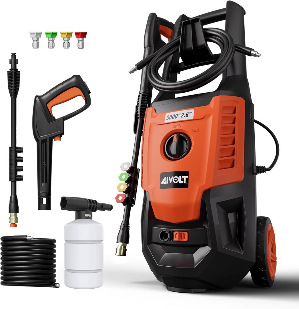 Electric Pressure Washer, Surge Pressure 4000PSI Max 2.6GPM 1800W Power Washer Electric Powered Water Pressure Cleaner Machine with 4 Nozzles and Foam Tank for Car, Fence and Deck Cleaning