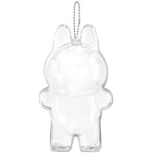 Protective Case, High Clear Case Cover for 17cm Doll, Acrylic Display Box with Keychains (Doll Not Include)