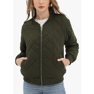 Argstar Women's Quilted Bomber Jakcet with 5 Pockets, XL