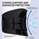 Lower Back Brace for Women Men, Adjustable Lumbar Support with Ergonomic Metal Stays for Work,Lifting,Drive,Fitness, Breathable Fabric Support Belt with 3D Pad, Black,Size XL,Waist 45"-52"