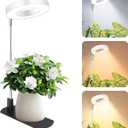 LBW Grow Light for Indoor Plants, Full Spectrum Plant Light with Base, Height Adjustable Plant Growing Lamp with Auto On/Off Timer 6/8/12/16H, 3 Colors,5 Dimmable Brightness, for Small Plants, White
