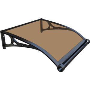 HIAPES Awning for Door Entrance, Awnings for Doors, Window Awnings Exterior Polycarbonate Cover Outdoor Front Door Patio UV/Rain/Snow Protection, Door Awnings Exterior for Porch/Patio/Deck, 40" x 40"