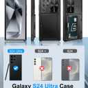 BXYJY for Samsung Galaxy S24 Ultra Case Wallet, Built-in Card Holder (4-5 Cards) & Slide Camera Cover & Kickstand, Military Grade Protection, Rugged Silicone Case for Galaxy S24 Ultra 2024 Only, Black
