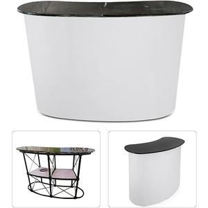 Portable Trade Show Counter Table Pop Up Trade Show Display Speech Stand Black,Pop Up Trade Show Exhibition Reception Desk Trade Show Display Counter (Large)
