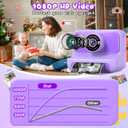 Kids Camera Instant Print, Christmas Birthday Gifts for Girls and Boys, 1080P HD Video Digital Kids Camera with 32G Card, Toddler Camera for 3-12 Years Old, Purple