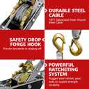 Come Along Winch Heavy Duty, 2T 2 Gears Come Along Pulling Tool, Cable Winch Puller with 2 Hooks, Come Along Power Puller Ratchet Tool, Manual Winch Ratchet Tool for Towing Lifting