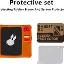 6 x 2 in 1 Protective Accessories for Rabbit R1 AI, Rabbit AI case, Soft Silicone Case & Screen Protector, Rabbit R1 Accessories,Rabbit R1 case (Grey)