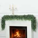 6Ft Realistic Artificial Cedar Pine Garland - Thick Lush Full Faux Greenery Garland for Fireplace Mantle, Indoor Outdoor Christmas Holiday Home Party Decorations