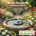 AISITIN Solar Fountain, Solar Bird Bath Fountains Pump with 6 Nozzles, 2026 Upgraded Free Standing Floating Solar Powered Water Fountain Pump for Bird Bath, Garden, Pond, Pool and Outdoor