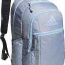 adidas Excel Backpack for Men & Women  Durable Large Athletic Laptop Bag (OSFA, Twill Grey/Clear Sky Blue/Grey)