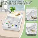 GOZILLA Small Turtle Tank Kit+Water Pump+Lamp, Acrylic Turtle Tank Starter Kit with Adjustable 5W Water Pump and Timing/Dimming Lamp, Multi-Functional Area for Small Turtles(White Kit).