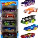 Hot Wheels 1:64 Scale Die-Cast Toy Cars 5-Pack, Set of 5 Toy Race Cars, Hot Rods, Character Cars, Rescue or Pick-Up Trucks (Styles May Vary)