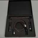 Coiled Keyboard Cable USB-C to USB-A 1.5M, Double-Sleeved Braided with Detachable 5-Pin Aviator Connector for Gaming Keyboards (Multicoloured Black)