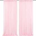 Chiffon Backdrop Curtain Pink Sheer Curtain Backdrop 5ft x 10ft 2 Pieces Wedding Party