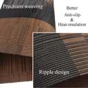 PIGCHCY Placemats,Washable Vinyl Woven Table Mats,Elegant Durable Placemats for Dining Table Set of 6 (Bamboo-Brown)