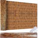 Reed Fence - Bamboo Fencing roll 4 feet high Outdoor Bamboo Privacy Screen for Patio Decorative Reed Fencing for Garden Backyard Patio Balconies