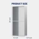 Stainless Steel Shower Niche 24" X 12" No Tile Needed Niche Shower with Two-Tier Recessed Wall Niches Insert for Bathroom Kitchen Storage, Brushed Nickel