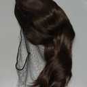 PANEWAY Hair Topper 16 Inch, Wavy Curly Soft Brown Clip-in Wiglet for Women, Synthetic Top Piece to Add Volume & Thickness