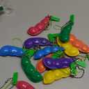 Ganjiang 12PCS Squeeze Bean Keychain Fidget Toys for Skin Picking, Pea Pod Sensory Fidget Toys,Stress Relief,Party Favor Toys