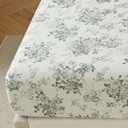 Split King Cotton Sheets Set Printed Bedding Sets, Bedlinen for Mattress Up to 14" Deep, Toile Rose Floral Pattern Bedlinen Set, Gray