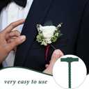 Ouligay 100PCS Boutonniere Pins T-Shaped Corsage Pins for Men Women Plastic Safety Clips for Bride Groom Tiny Safety Pin Brooch for Flower Bouquets Wedding Festivals Birthday