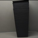 Mueller M-Resin Heavy Duty Tall Planters for Outdoor Plants, Indoor Grande Plant Pots, Boxes, Trees, Flower Pots, 2-Piece Set, 24, Modern Design, Built-in Drainage, Front Porch Decor, (24 x 11.5", Dark Grey)