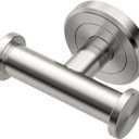 Gatco 4295A Latitude II Double Robe Hook | Wall-Mounted Bathroom Hook for Towels & Robes | Premium Metal, Satin Nickel Finish