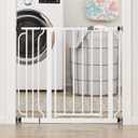 Regalo Safety 29-38.5" Baby Gate for Doorways & Bottom of Stairs, Pressure Mounted Baby Gate with Door for Babies, Toddlers & Pets, Tested & Safe for 30 Years, American Designed, American Owned, White
