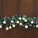 2.36" Christmas Balls Ornaments Set, 30ct Shatterproof Hanging Decorations for Xmas Trees, Holiday Party Decor (Gold White)