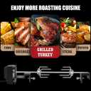 Rotisserie Accessory Attachment Compatible with Kamado Joe Classic Joe Grills, Large Big Green Egg Grills and Other 18-inch Round Charcoal Grills, Perfect for Whole Chicken, Roasts, BBQ