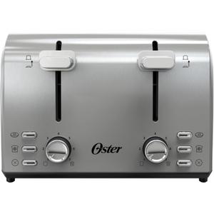 Oster 4 Slice Toaster, With 7 Browning Settings, Extra Wide Slots For Bagels and Special Breads, Removable Easy-to-Clean Crumb Tray, Cancel/Defrost/Bagel, Stainless Steel