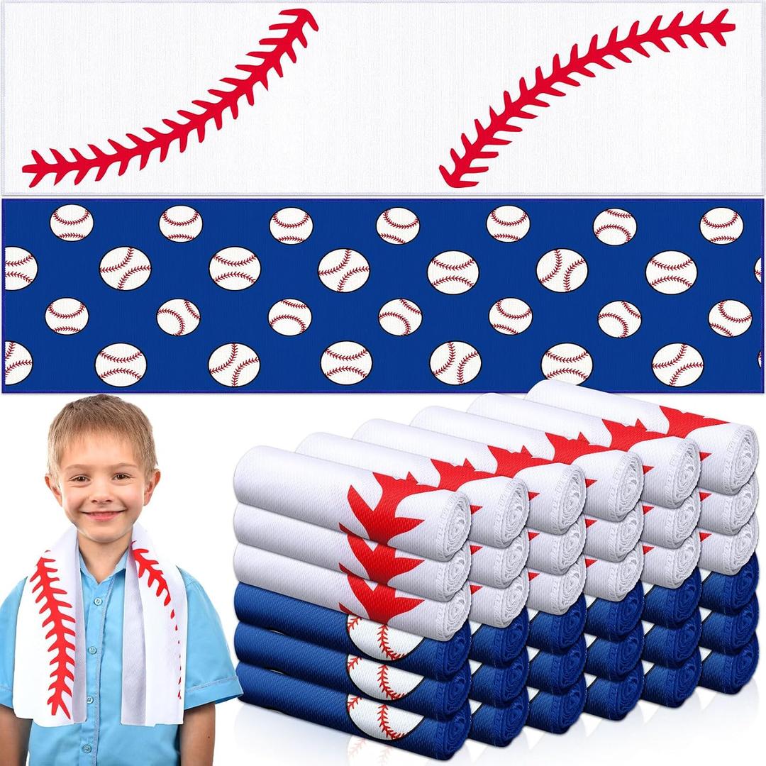 2 x FuWeave 36 Pcs Baseball Cooling Towels 30 x 9 Inch Senior Night Gifts Breathable Microfiber Ice Towel Fast Drying for Party Favors Team Gifts