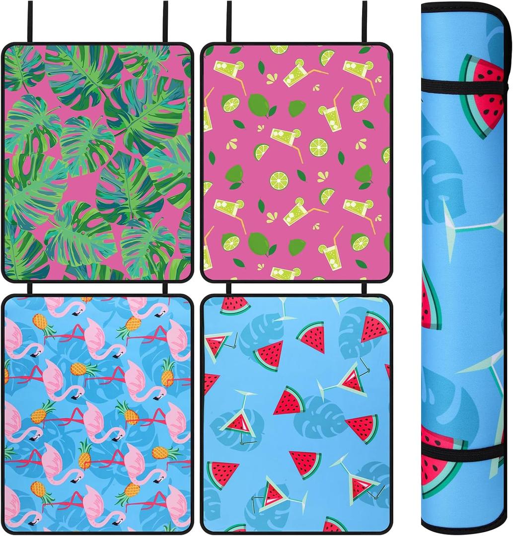 Drydiet 4 Pcs Pool Seats for Edge Poolside Chairs for Edge Seating Mat Non Slip Cushions Seating Pad for Summer Poolside Beach Deck Accessories(Cute Style)