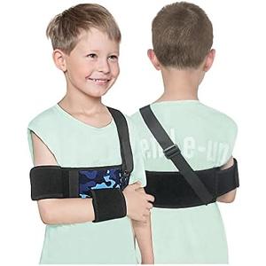 Mybow Kids Shoulder Immobilizer Sling | Child Arm Sling with Waist Strap for Broken Collarbone Clavicle & Shoulder Injury Arm Holder, Rotator Cuff Surgery Sling for Toddler Support Brace