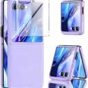 Astter for Samsung Galaxy Z Flip 7 Case,Galaxy Z Flip 7 Case with Screen Protector,Shockproof Drop-Proof Slim Hard PC Protective Cover for Samsung Z Flip7-Purple