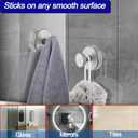 Suction Cup Hooks for Shower, Removable Towel Hooks for Bathroom Window Glass Door Wall, Bath Robe Looafh Hook for Hanging - 2 Pack, Silver