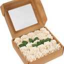 1 Set, Artificial DIY Foam Rose Stems (50 Pcs) - Cream for Home, Event Venue, and Craft Project