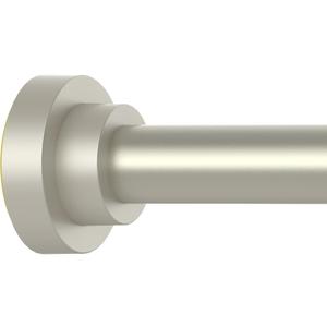 Brushed Nickel Shower Curtain Rod Adjustable 43-66 inch, 1"Diameter Spring Tension Curtain Rod No Drill, Anti-Rust Non-Slip Shower Rod for Bathroom Tension Rod