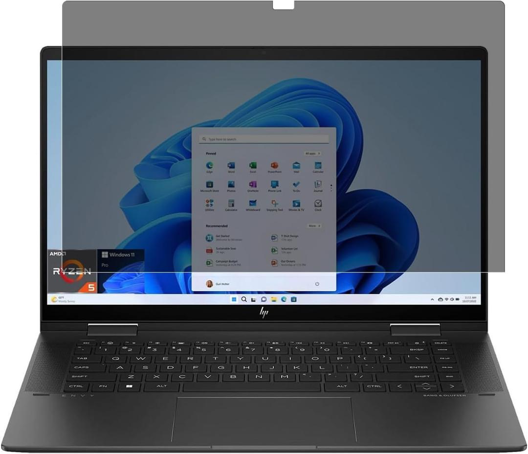 MUBUY-GOL Privacy Screen Filter for 15.6" HP Envy x360 2-in-1 Touch-Screen 15-ey 15-ew 15t-ew 15z-ey Series 15-ew0023dx 15-ew0013dx 15-ew0797nr 15-ey0013dx 15-ey0023dx 15-ey0000 15z-ey000 15t-ew000